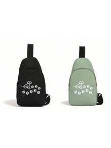 1 Stück süße Damen Reißverschluss Umhängetasche mit süßem Hundepfoten Muster, Mini Brusttasche, verschiedene Farboptionen, multifunktionale Brusttasche, große Kapazität und einfache lässige Umhängetasche, für Damen und Herren, geeignet für den täglichen Gebrauch, Outdoor-Aktivitäten, Reisen, Wandern, tragbar, ideale Wahl als Geschenk, Geschenk für Freundinnen, perfektes Geschenk für Hundemütter, Brautduschen, Geschenke zum Schulanfang, Lehrergeschenke