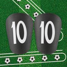 1 Pair #10 Number Football Shin Guards - Compact, Lightweight, Curved Design For Comfort, Unisex Football Accessory