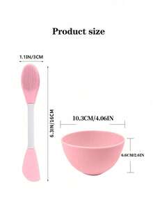 2-In-1 Double-Sided Cleansing Brush Tool, Includes Dual-Head Manual Cleaning Brush & Face Mask Mixing Bowl Set, Reusable Cleaning Kit For Daily Skin Care Face Cleansing And Mask Preparation. Silicone Face Mask Brush And Mixing Bowl, Skin-Friendly, Soft And Flexible, No Odor Or Deformation. Lightweight And Portable, Suitable For Home And Travel Use.