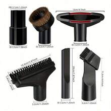 SOKANY Bộ phụ kiện máy hút bụi 6 món, bao gồm: đầu nối 32/35mm + đầu hút phẳng + đầu hút 2 trong 1 + đầu hút ghế sofa + bàn chải hình móng ngựa + bàn chải vuông bằng nhựa PP. Phù hợp với nhiều loại máy hút bụi. Các phụ kiện khác nhau cho các tình huống làm sạch khác nhau. Phụ kiện thiết yếu cho việc dọn dẹp nhà cửa. - màu đen - Xem 2