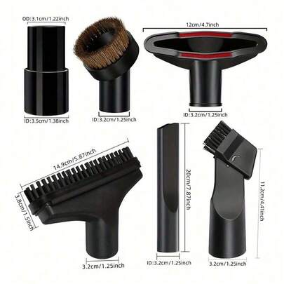 SOKANY 6pcs Vacuum Cleaner Accessory Set, Including 32/35 Adapter + Flat Nozzle + 2-In-1 Nozzle + Sofa Nozzle + Horseshoe Brush + Square PP Brush. Suitable For Various Vacuum Cleaners. Different Accessories For Different Cleaning Scenarios. Essential Home Cleaning Accessories.