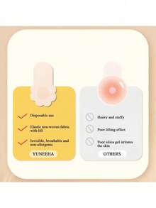 10/20 pièces Pétales de sein jetables - Coussinets de soutien-gorge de levage, pétales de sein respirants et minces en non-tissé pour soulever et prévenir l'affaissement, conçus pour le confort et la confiance des femmes, vêtements et accessoires intimes