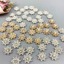 20pcs Snowflake Cabochon Metal Base Strass Glitter Rhinestone Buttons For Clothing Shoes Bags Accessories DIY Crafts - Multicolor - View 4