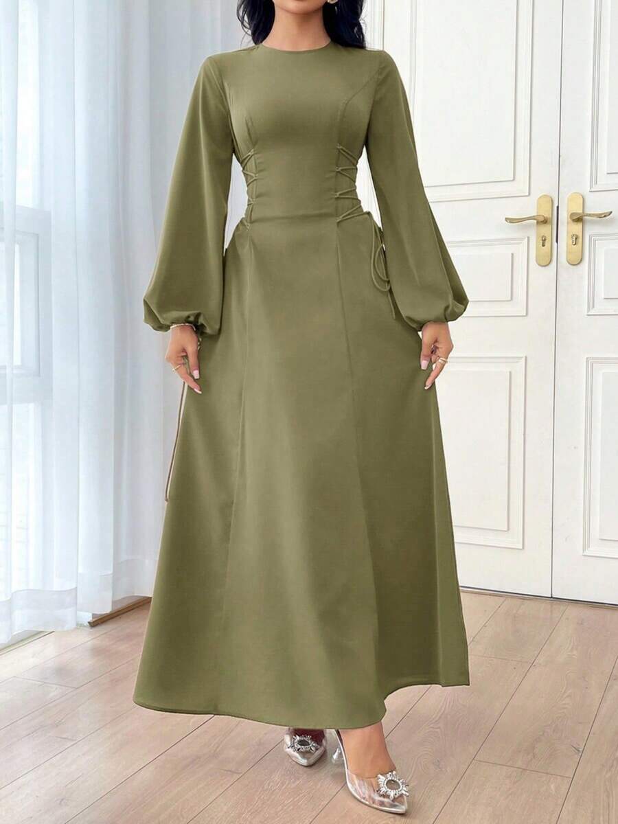 2025 Middle Eastern Style Green Dress For Women - Elegant Modest Maxi Dress S M L XL Sizes  Boho Chic Kaftan Dress For Wedding, Party  Special Occasions - 綠色 - 查看 1