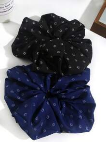 2pcs Faux Pearl & Rhinestone Studded Scrunchy, Elegant Chic French Retro Design Ponytail Holder, Hair Accessory Scrunchies Hair Ties Scrunchy Hair Ties, Casual