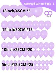 浅紫色派对气球，马卡龙紫色乳胶气球适用于生日和婚礼淋浴装饰（浅紫色）浅紫色气球不同尺寸 5/10/12/18 英寸花环拱门，浅紫色气球适用于生日淋浴性别揭示婚礼派对装饰 - 淡紫色 - 查看 19