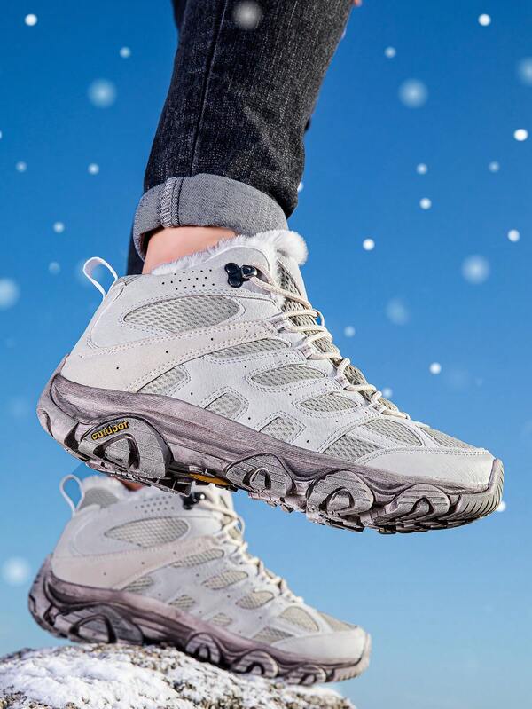 بوت ثلج نسائية شتوية ذات بطانة مبطنة مانعة للانزلاق وذات كعب عالي