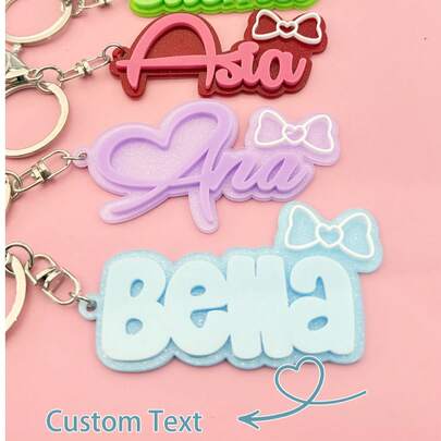 Thẻ tên bằng nhựa acrylic lấp lấp lánh tùy chỉnh kèm nơ, món quà dễ thương cho năm mới, đồ dùng tiệc Giáng sinh, túi Ita.