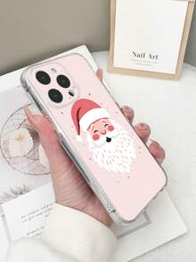 1pc Transparent TPU Anti-Drop Colorful Christmas Santa Claus Pattern Phone Case Compatible With IPhone 15/15Pro/15Plus/15ProMax/16/16Pro/16Plus/16ProMax, Galaxy S23 Ultra/A14/A24, Redmi Note 12 Pro, Pixel 8/8 Pro