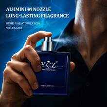 YCZ YCZ Midnight Navy Men's Perfume, Long-Lasting Essence Spray, Men's Edition. 1.7 Oz (50 Ml). Long-Lasting Essence Spray, Men's Edition. Top Notes: Pink Pepper, Grapefruit, Bergamot. Middle Notes: Jasmine, Ginger. Base Notes: Incense, Cedar, Musk. This Makes It An Ideal Gift For Men-A Collectible-Grade Perfume Suitable For Family Use, Helping You Enjoy A Peaceful Night's Sleep. - Màu xanh lam - Xem 6