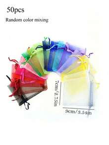 100/50/10/1件套，随机颜色珠宝收纳袋，返校季 - 彩色 - 查看 15