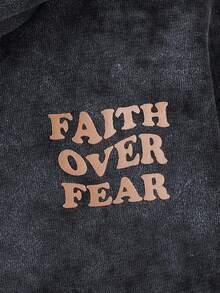 青少年男童印花卫衣，学生秋冬季连帽套头衫，青少年服装 - 黑色 - 查看 4