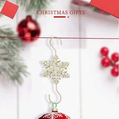 1pc Christmas Decoration S Hook, Christmas Metal Snowflake Hanging Hook, Christmas 68MM Snowflake Hanging Hook