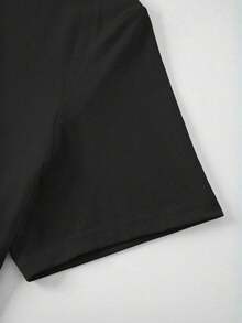 Camiseta de Talla Grande para Mujer del Día de la Madre - Estampado Floral y Paisaje en Óleo con Frase Inspiradora, Tejido Antiaarrugas y Secado Rápido, Cuello Redondo Casual para Todas las Estaciones - Negro - Ver 3