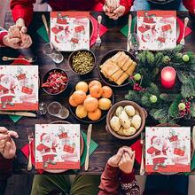 20pcs Colourful Tropical Leaf Print Napkins Santa Claus Gift Printed Napkins Christmas Birthday Party Party Holiday Party Decoration Supplies