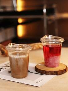 Large Transparent Crystal PET Plastic Cups, Disposable Cups With Straw Lids, Suitable For Ice Cream, Coffee, Smoothies, Milkshakes, Juices, And Beverages, Suitable For Coffee Shops, Milk Tea Shops, Large Dining Parties, And Households