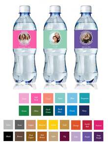 Custom Photo Water Bottle Label-38 Styles,10pcs Personalized Celebration Tags,Personalized DIY Bottle Water Waist Seal Stickers,Personalized Water Bottle Labels For Wedding, Birthday, Baptism , Wedding Thank You Stickers,Christmas Water Bottle Labels Waterproof - Christmas Party Decoration - Holiday Party Decor,For Housewarming,Chic Design - Multicolor - View 7