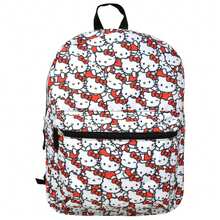 Hello Kitty All Over Print 16" Backpack - 紅白色 - 查看 1