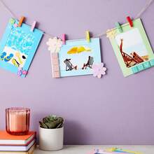 30 Pcs Hanging Paper Photo Frame4.5*6.1in, Photo Wall Photo Frame, Kraft Black White Color Photo Frame, Perfect 4U Colorful Paper Photo Frame DIY Creative Retro Kraft Paper Films Hanging Album Frame With Mini Clips And Hemp Ropes For Home Dorm Office Party Decoration(10 Colors)
