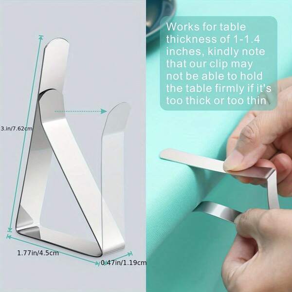Clip ajustable para mantel de acero inoxidable de 4.5 cm, clip antideslizante para mantel de picnic