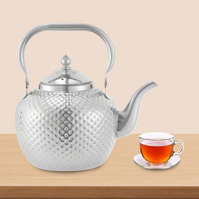 HaroldDol Stainless Steel Teapot With Infuser 60oz(2 Litres) Mirror Polished Easy To Clean Tea Pot With A Tea Filter, For Homes Restaurants And Other Different Places