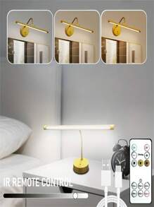 1pc, Home Lighting Remote Control Gooseneck Tube Smart Desk Lamp, 360 ° Flexible USB Charging Bedroom Night Light, Reading Light With Timer, Suitable For Kitchen, Office Desk, Computer Desk, Dormitory Storage Room, Holiday Decoration Gift(1800mAh)