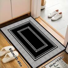 1pc Luxury Nordic Modern Abstract Geometric Area Rug, Circular Pattern Rectangle Soft Faux Wool Washable Carpet, Suitable For Living Room, Bedroom, Entryway, Bathroom, Hallway, Patio, Kitchen, Indoor Outdoor, All Season Large Size Mat, Classic Black Gray - Home Decor - Multicolor - View 14