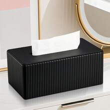 Elegant Italian-Style Tissue Box, Roman Column Striped PU Leather Tissue Box Holder, Suitable For Living Room, Bathroom, Bedroom, Dining Room And Car / Durable And Fashionable Tissue Dispenser Bathroom Accessories - Multicolor - View 7
