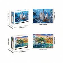 1 Caixa com 1000 Peças de Quebra-Cabeça, incluindo Ponte da Torre de Londres, Londres à Noite, Castelo de Neuschwanstein, Mundo Animal, Balão de Ar Quente, Tartaruga Marinha, Tamanho 50*70cm, Quebra-Cabeças Grandes Adequados para Adultos, Educacionais, Inteligentes e Jogos de Família Relaxantes, Adequados para Decoração de Casa, Sala de Estar e Escritório, Ótimo Presente para Natal, Ano Novo e Páscoa