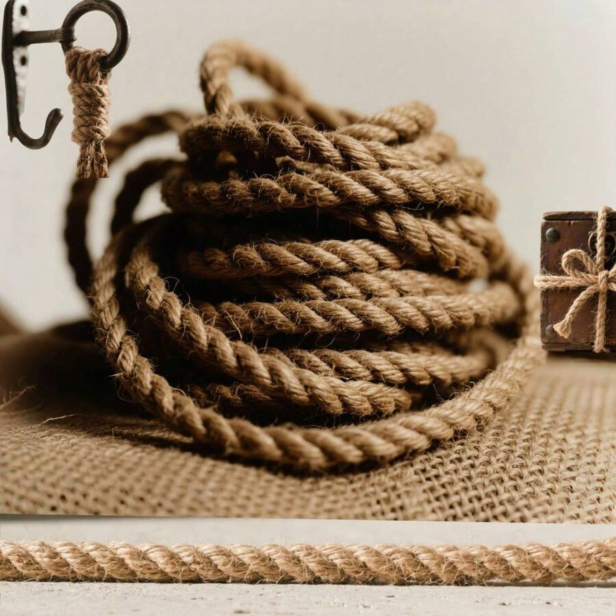 10mm 2/5/10M Jute Rope Garden Twine String Indoor And Outdoor DIY Twisted Home Decor Crafts For Gardening Thick Rope - Multicolor - View 1