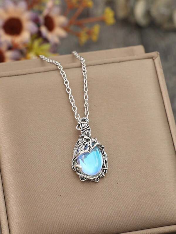 Collar con dije de gota de agua Collar de moda para mujer