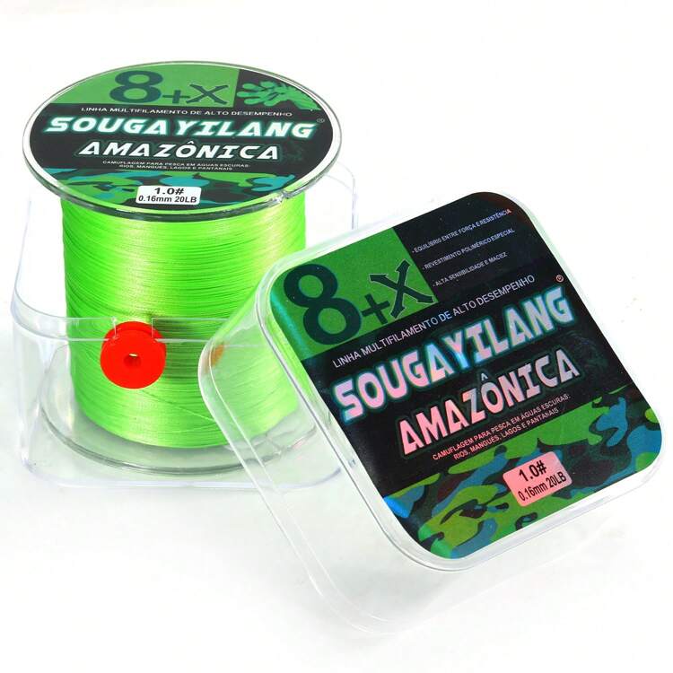 SOUGAYILANG 8 hebras de línea de pesca trenzada PE, 300m, multicolor, [Línea de pesca duradera] Línea de pesca trenzada fuerte y duradera de 8 hebras | 300m/328yd, 15-120lb, patrón camuflaje, polietileno duradero para línea principal, pesca en agua salada - Multicolor - Añade 20