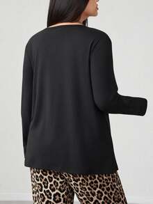 Fall And Winter Popular Plus Size Women's Long-Sleeved Pajamas Tops,, Cozy