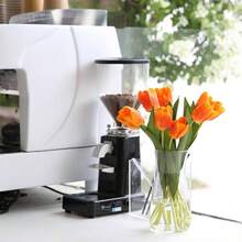 10PCS Artificial Flowers With Vase, Faux Tulip Flower Artificial Flowers Bouquet In Glass Vase, Faux Flower Arrangement Suitable For Home Office Decoration, Dining Table Centerpiece - 透明+花瓶/日落+鬱金香 - 查看 9