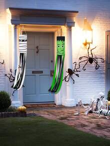 1 件万圣节风向袋，鬼节的恐怖装饰品，南瓜设计万圣节旗帜，适合万圣节庭院装饰和家庭聚会。 - 彩色 - 查看 5