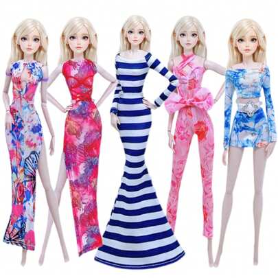 1 套时尚娃娃服装 1/6 娃娃衣服连衣裙时尚服装适合 11.8 英寸娃娃衣服娃娃配饰节日礼物（不包括娃娃）