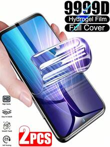 2Pcs HD Hydrogel Soft Film Compatible With Xiaomi/Redmi Series Explosion Proof And Scratch Resistant Mobile Screen Protector Film Easy Installation Protection Film Not Glass Waterproof Shockproof Anti-Fall Anti-Fall Anti-Fingerprint Full Cover Screen Protection Essentials, Applicable To Daily Shield, Office, Home Phone Screen Protector Phone Accessories