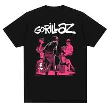 Streetwear Casual Music Band Gorillazs Punk Rock Fashion Printed T-Shirt 90s Retro Short Sleeve Plus Size T-Shirt Unisex Tee Top