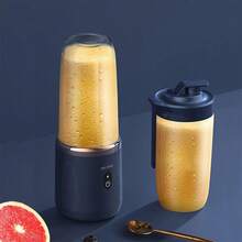 ASLING Compact Mini Portable Juicer Cup - Citrus Juicers With Fruit Squeezer, Food Mixer, Ice Crusher, And Charging Function - Multi-Functional, Easy To Clean, And Space-Saving Design - 藏蓝色 - 查看 5