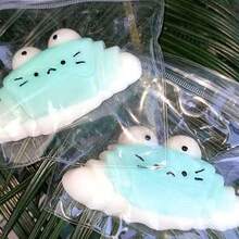 1pc Cute Squishable Cat Stress Relief Toy, Soft Squishy Squeeze Toy, Suitable For Party, Birthday, Christmas Gift, Comes With 1pc Dust Bag - Multicolor - View 9