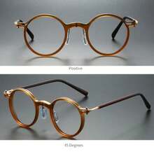 Retro Leopard Metal Round Frame Glasses - Ultra-Light Blue Light Blocking, Unisex Durable PC Lenses, Full Frame Design, Suitable For Men And Women Casual And Formal Wear, Everyday Glasses, Vintage Style Glasses, Lightweight Glasses - Clear - View 4