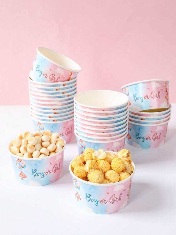 10pcs 8oz Blue Pink Bear Gender Reveal Party Disposable Decorative Paper Bowls, Blue Pink Balloon Bear Design For Baby Shower Theme Table Decorative Paper Food Containers, Gender Reveal Party Table Decorative Paper Tableware, Newborn Baby Party Disposable Decorative Food Container Decorative Paper Bowls,Party Table Centerpiece Decor,Baby Shower Gift,Babe Shower Decor,Gender Reveal Decor,Birthday Gift