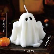 1 nến thơm hình ma Halloween, 7 kiểu không có chân nến, trang trí phòng, quà tặng - Trắng - Xem 11