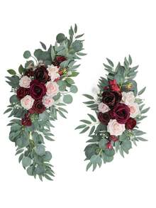 Bộ 2 vòng hoa trang trí cho đám cưới, sinh nhật, hoa giả màu hồng mộc mạc, vòng hoa hồng mẫu đơn xanh, trang trí nhà cửa, trang trí tường, trang trí kỷ niệm, trang trí tiệc sinh nhật, tiệc tựu trường, đồ trang trí nhà cửa - Nhiều màu - Xem 5