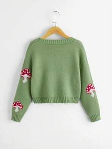 Girls' Cardigan Sweater Long Sleeve Button Down Cute Knit Cardigan Fall Preppy Clothes - Bụi hồng - Xem 6