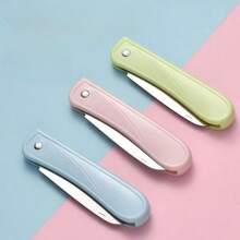 Folding Fruit Peeler Knife - Portable Stainless Steel Vegetable Peeler For Kitchen, Pocket Fruit Cutter (Peels & Slices) - Multicolor - View 3