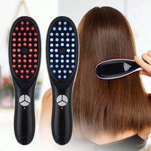 USB Rechargeable Electric Hair Straightening Brush, Massage Comb, Hair Growth Comb, Scalp Acupressure Massage Device With Red Light Therapy Hair Care