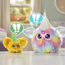 Hasbro Furby Furblets Hoo-Lah Pineapple Mini Friend, 45+ Sounds & Music, Speaks Only Furbish, Electronic Plush Toys, Yellow & Green, Back To School Gifts, Ages 6+