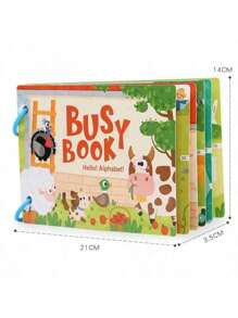 蒙特梭利婴儿忙碌书，我的第一本安静书，粘贴式早教玩具，儿童玩具，婴儿配对游戏 - 彩色 - 查看 4