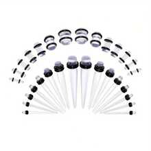 Bộ 36 nút tai bằng thép titan, Phụ kiện trang sức xỏ khuyên co giãn Punk Taper Unisex, Quà tặng xỏ khuyên thời trang phù hợp cho mọi dịp - Bộ mở rộng tai hình nón nhọn 36 món - Xem 13